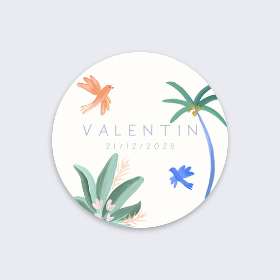 Sticker naissance Nature Tropicale Recto