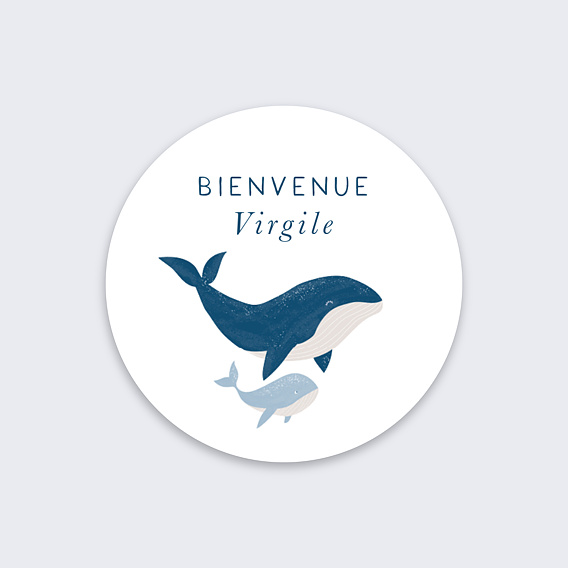 Sticker naissance Baleineau Recto