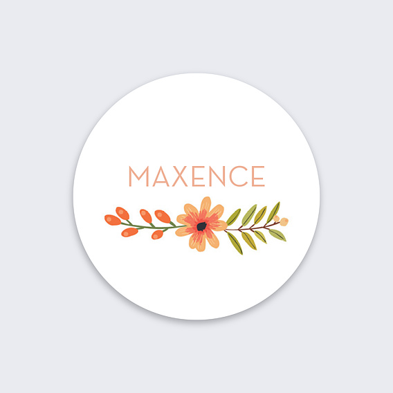 Sticker naissance Bouquet Printanier Recto