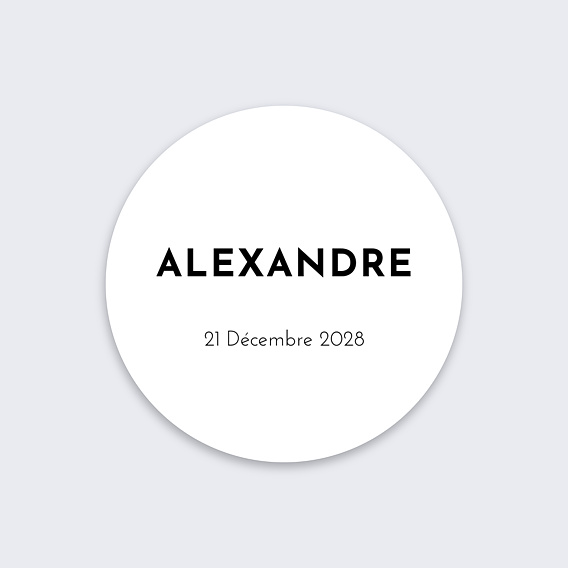 Sticker naissance Calligraphie Originale Recto