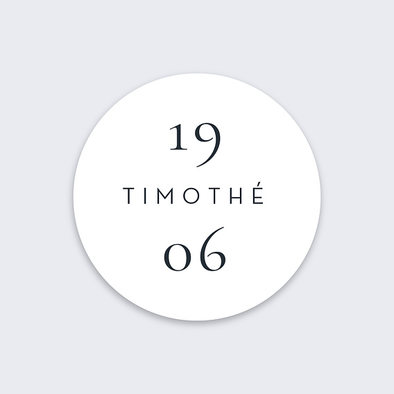 Sticker naissance Chiffres Recto