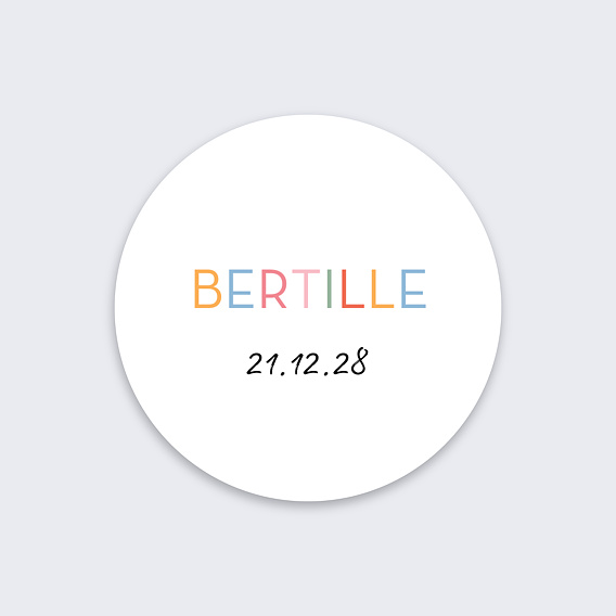 Sticker naissance Devinette Colorée Recto