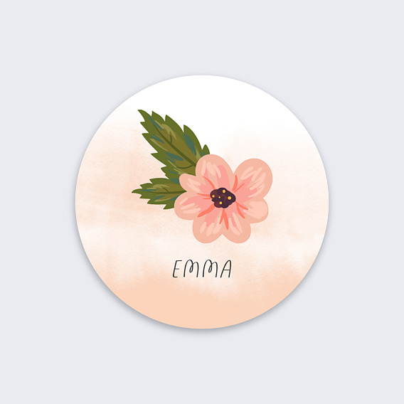 Sticker naissance Fleur Recto