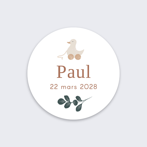 Sticker naissance Jouet bébé Recto