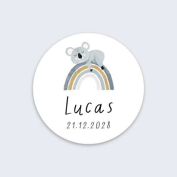 Sticker naissance Koala Recto