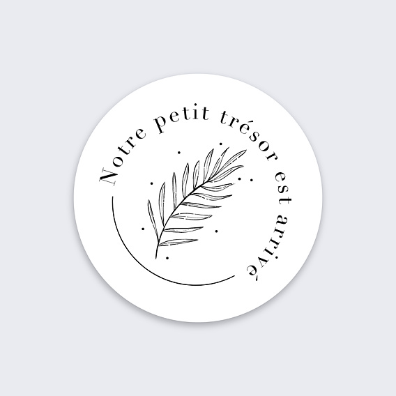 Sticker naissance Notre Petit Trésor Recto