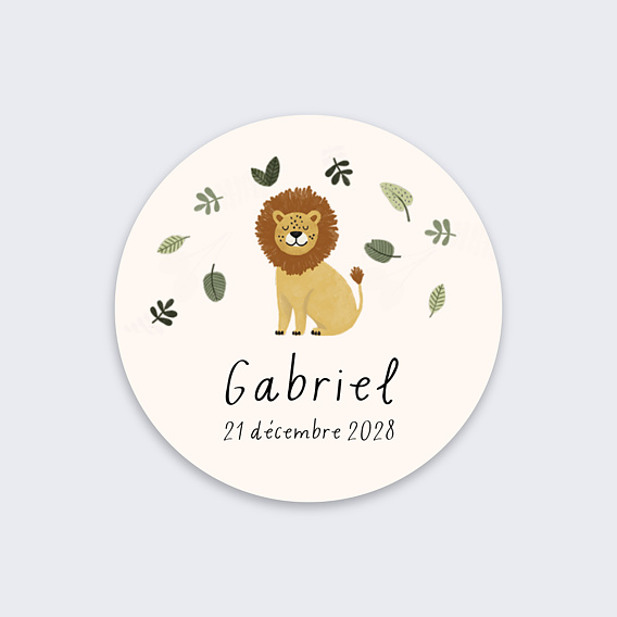 Sticker naissance Petit Lion Recto