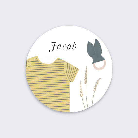 Sticker naissance Petites layettes garçon Recto