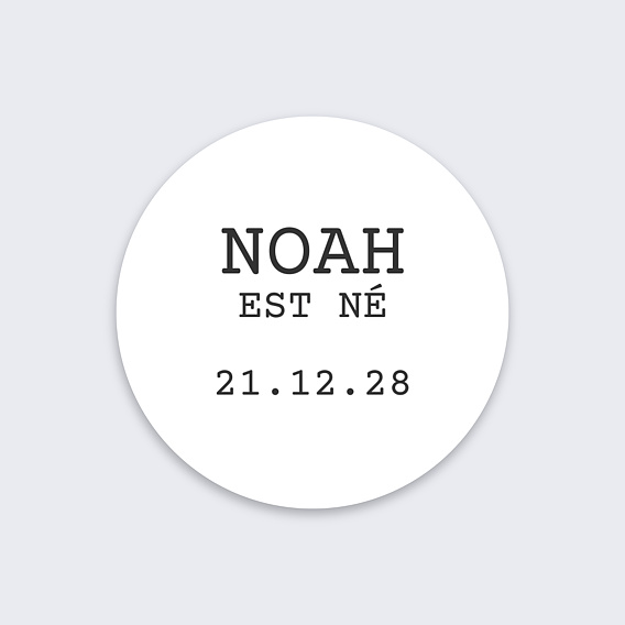 Sticker naissance Polaroïd Recto