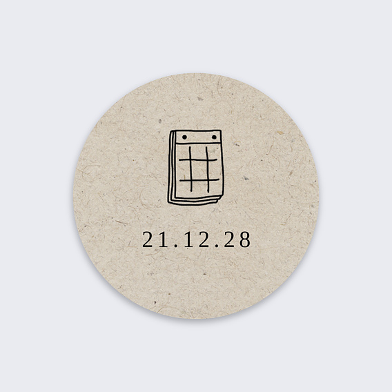 Sticker naissance Pictos Noisette Recto