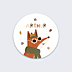 Sticker Naissance Renard
