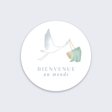 Sticker Naissance Cigogne lgante