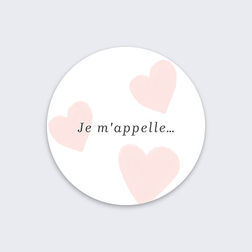 Sticker Naissance Cœur Rose