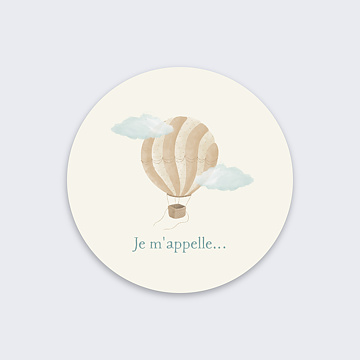 Sticker Naissance Montgolfire Vintage