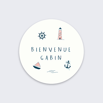 Sticker Naissance Motif Marin