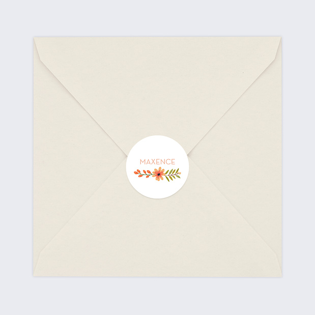 Sticker Naissance Bouquet Printanier