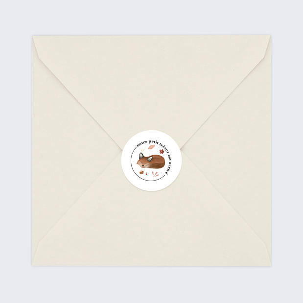 Sticker Naissance frise renard