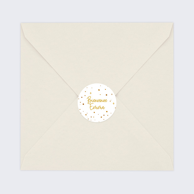 Sticker Naissance Golden Dots