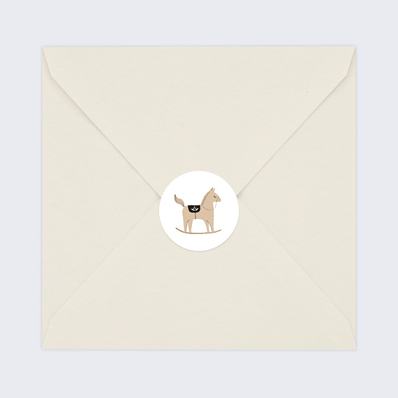 Sticker naissance Cheval à Bascule Après 4