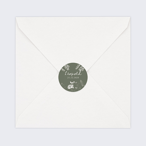 Sticker naissance Dessin au crayon blanc forêt Après 4