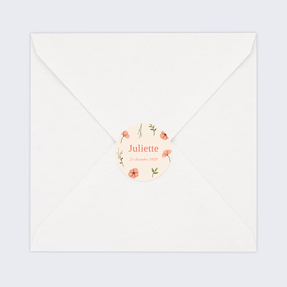 Sticker naissance Fleurs Après 4