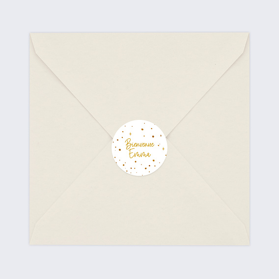 Sticker naissance Golden Dots Après 4