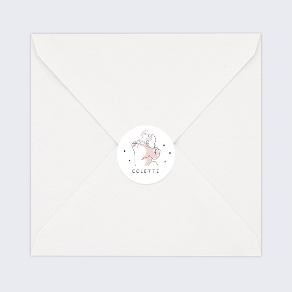Sticker naissance Illustration Fille Après 4