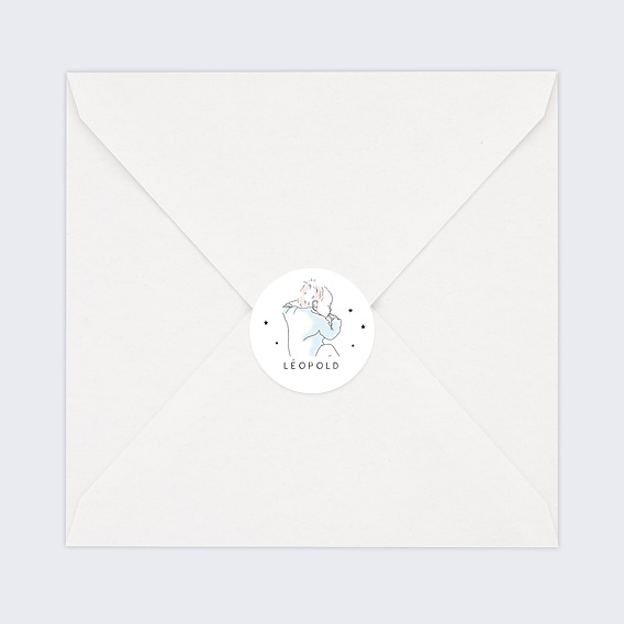 Sticker naissance Illustration Garçon Après 4