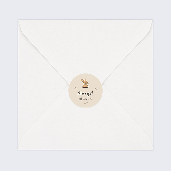 Sticker naissance lapin dans son terrier Après 4