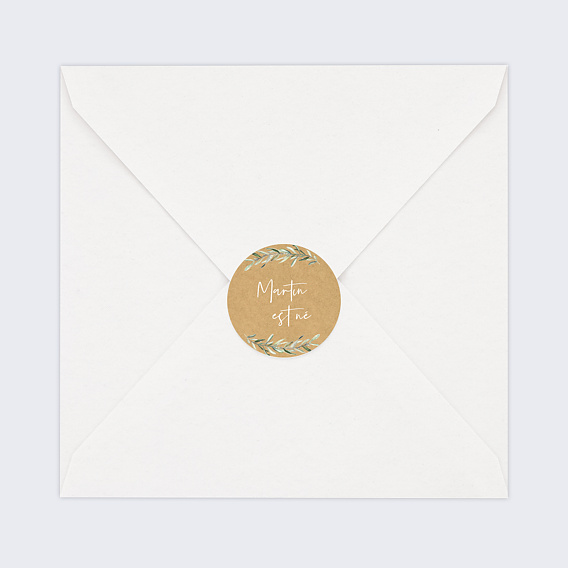 Sticker naissance Lauriers Après 4