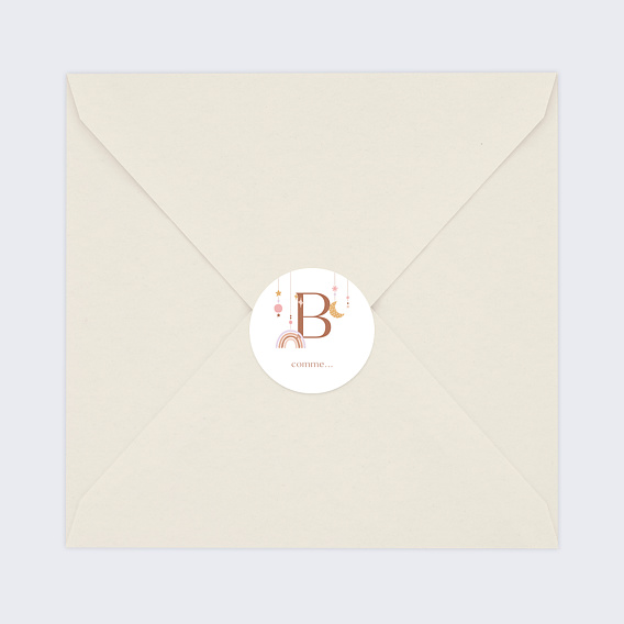 Sticker naissance Lettrine Arc-en-Ciel Après 4