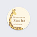 Sticker naissance Girafe Recto