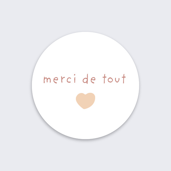 Sticker naissance Merci Coeur Recto