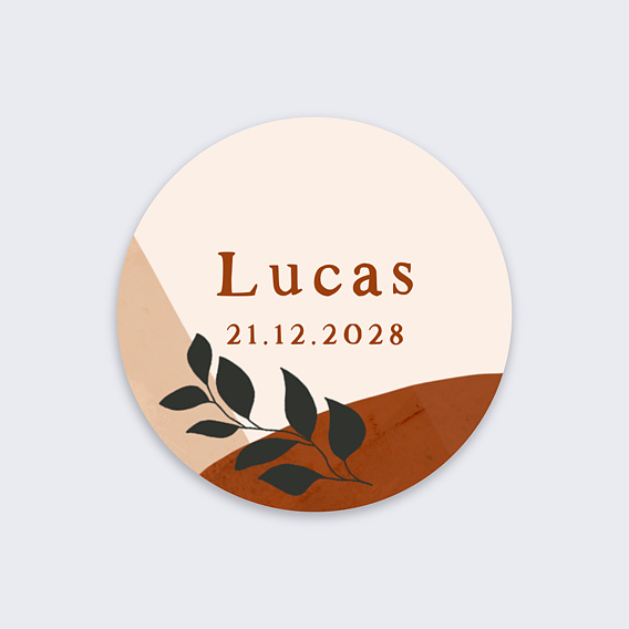 Sticker naissance Terracotta Recto