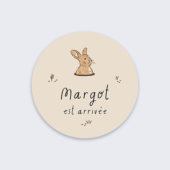 Sticker Naissance lapin dans son terrier