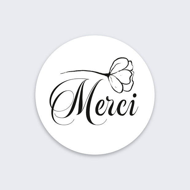 Sticker Naissance Merci Coquelicot Recto