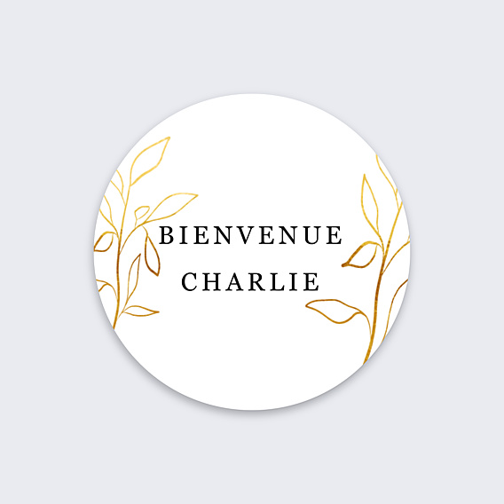 Sticker Naissance Feuillage Délicat