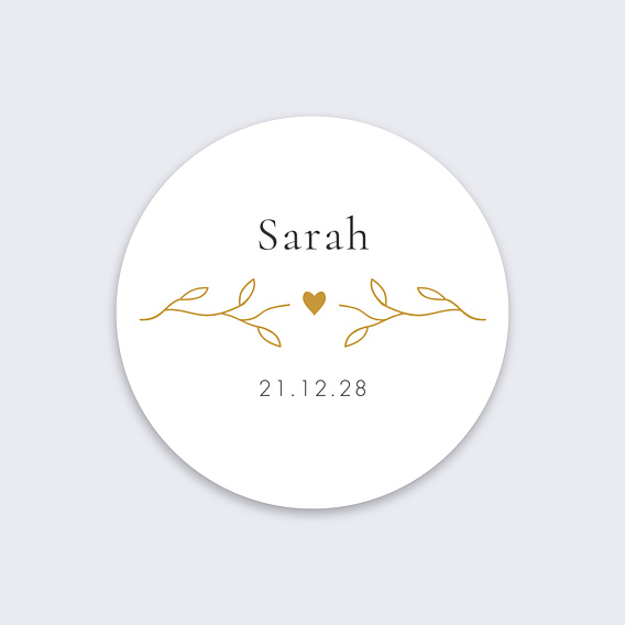 Sticker naissance Couronne Petit Coeur Recto