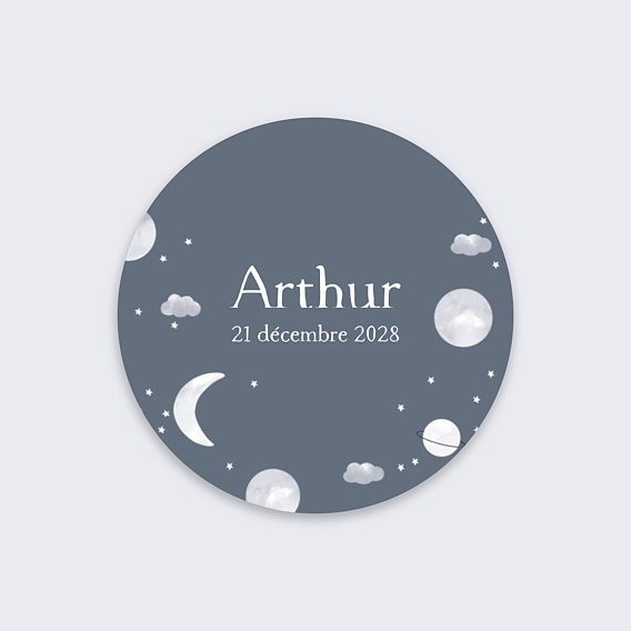 Sticker naissance Bébé Planète Recto