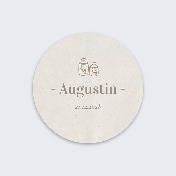 Sticker Naissance Douceur de Lin Recto