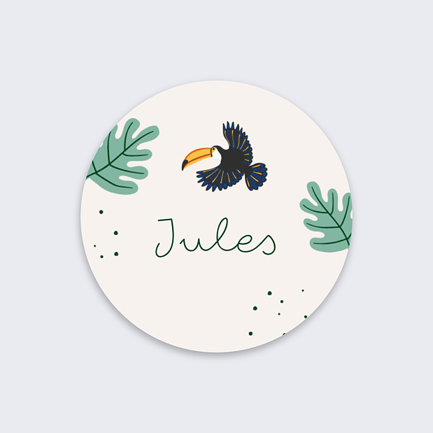 Sticker Naissance Petite Jungle Recto
