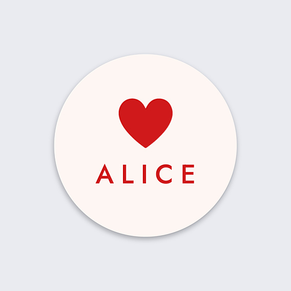 Sticker Naissance Cœur Rouge