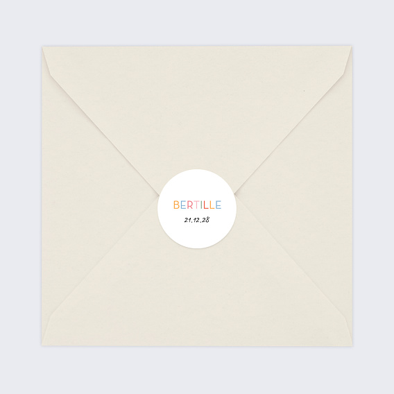 Sticker naissance Devinette Colorée Après 4