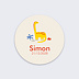 Sticker naissance Dinosaure Jaune Recto