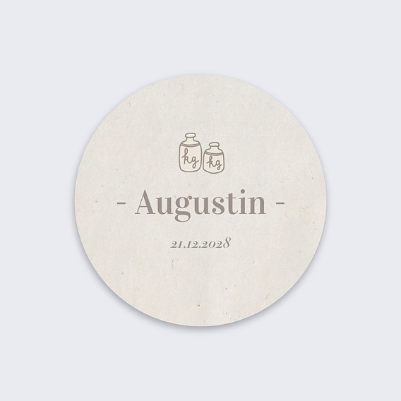 Sticker naissance Douceur de Lin Recto