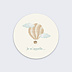 Sticker naissance Montgolfière Vintage