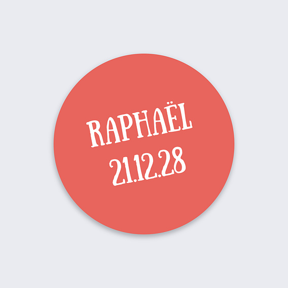 Sticker naissance Confettis Recto