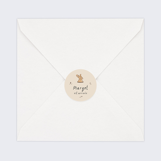 Sticker Naissance lapin dans son terrier