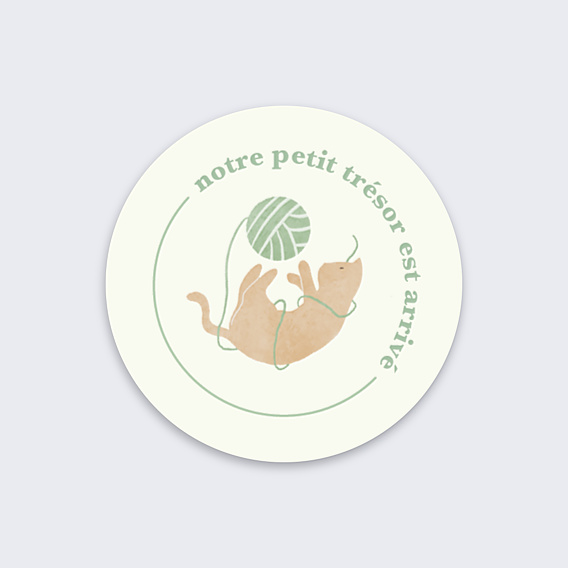 Sticker Naissance Chat