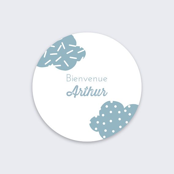 Sticker naissance Royal Bleu Recto